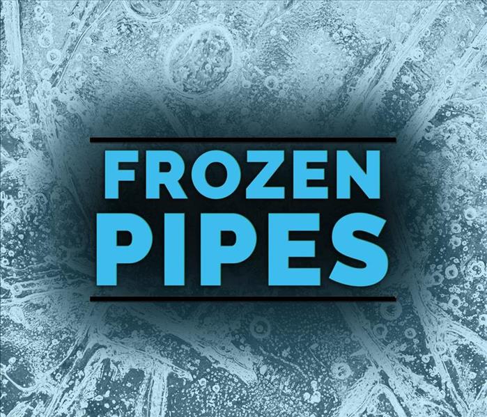 a blue graphic that says frozen pipes