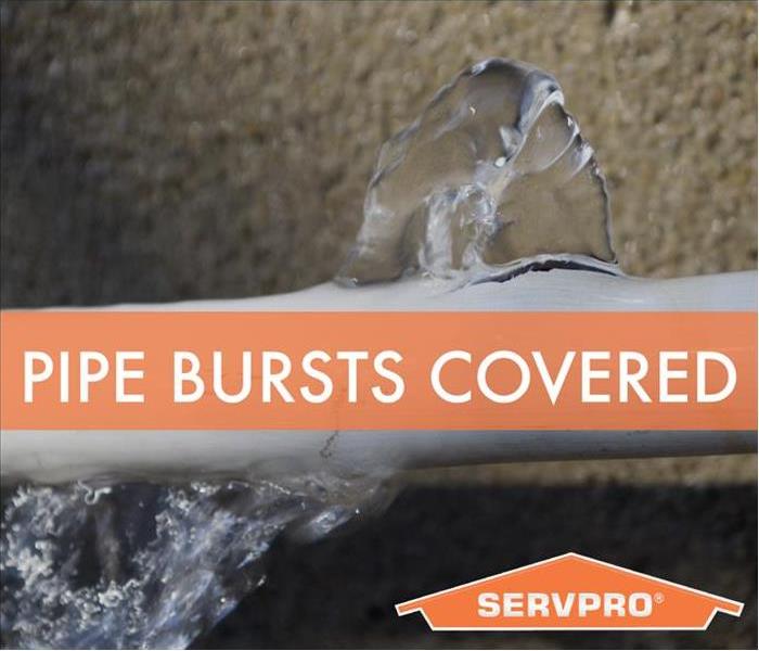Background of a pipe burst with the word PIPE BURST COVERED