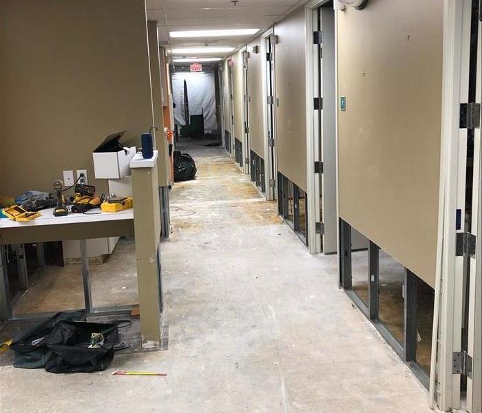 Office. Flood cuts have been performed on drywalls